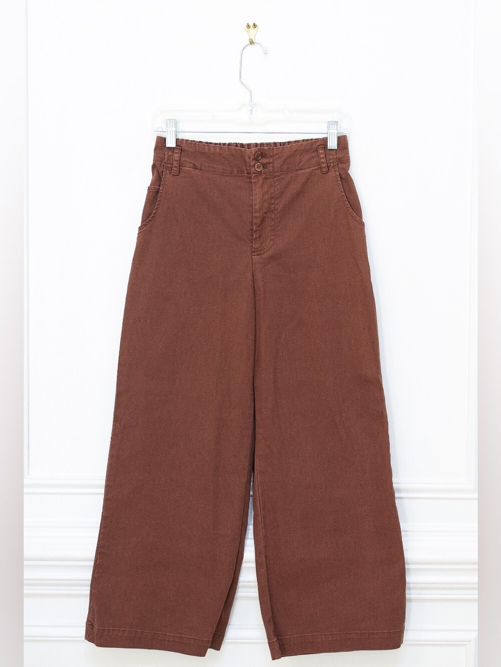 Young Fabulous & Broke Ryker Wide Leg Pant Brown Elastic Waist Sz S Western Boho - Picture 2 of 8